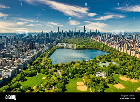 Central Park Aerial View In Manhattan New York Stock Photo Alamy