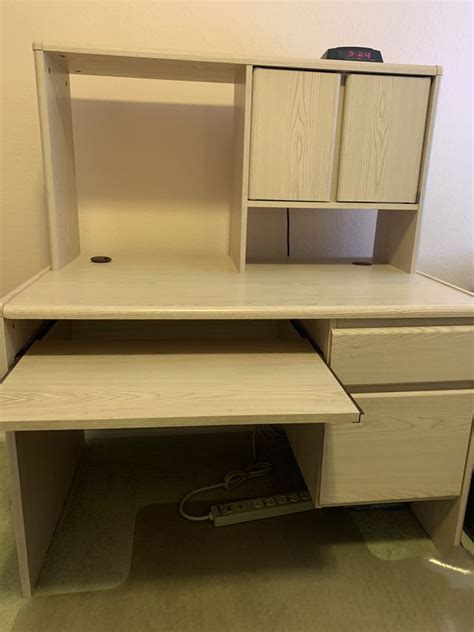 Saunders Computer Desk With Hutch Pull Out Keyboard Drawer For Sale In