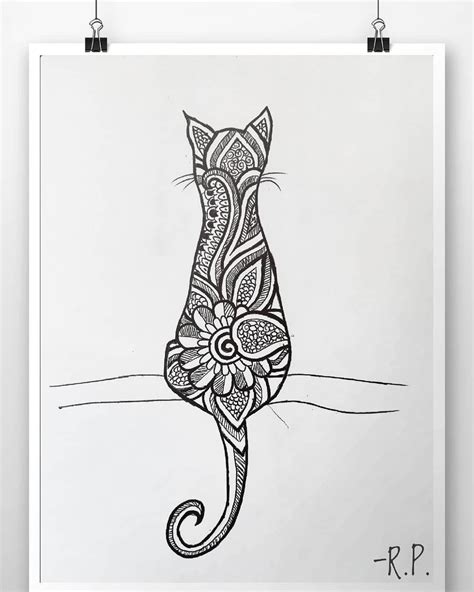 Cat Doodle Mandala Cat Tattoo Designs Cute Cat Tattoo Cat Doodle