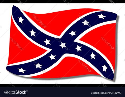 Confederate Flag Waving Royalty Free Vector Image