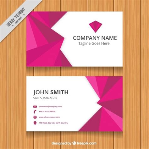 Free Vector Business Card With Purple Geometric Shapes