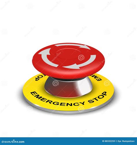 Vector Realistic 3d Emergency Button Stock Vector Illustration Of