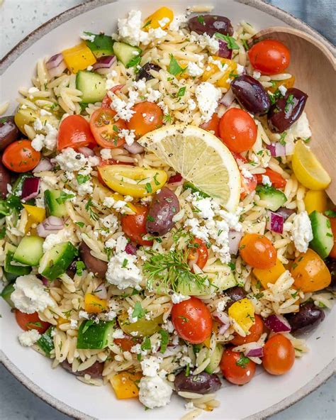 Easy And Delicious Greek Orzo Salad Healthy Fitness Meals Aria Art