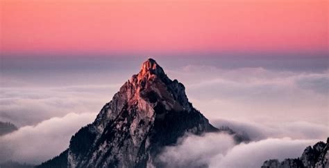 Desktop Wallpaper Sunset Clouds Peak Nature Switzerland Hd Image