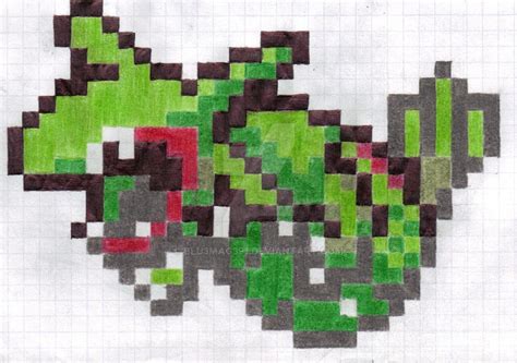 Rayquaza Pixel Art Grid