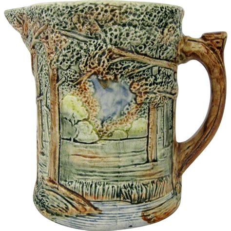 Weller Pottery Pitcher Forest Pattern | Weller Forest Pitcher $139