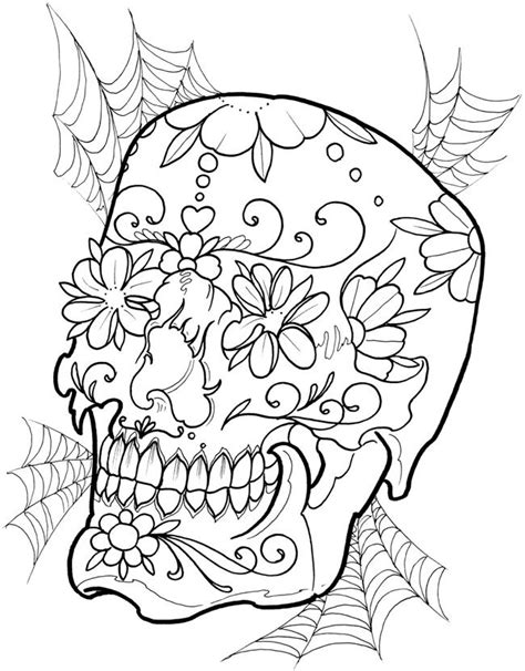 I would love to see your colored pages. Skull with flowers | Skull coloring pages, Coloring pages ...