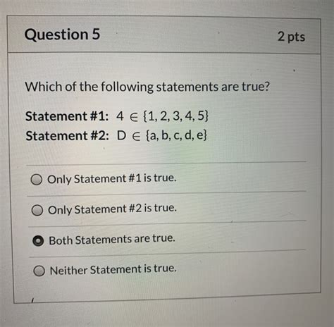 Solved Question Pts Which Of The Following Statements Chegg Com
