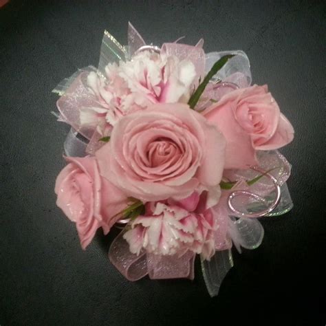 Petite Pink Prom Corsage Of Pink Spray Roses And Miniature Carnations