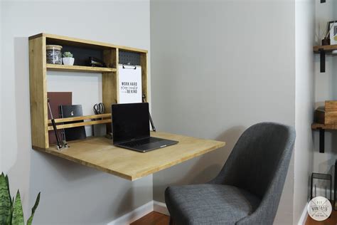 How To Make A Simple Wall Mounted Fold Down Desk Berries Barnacles