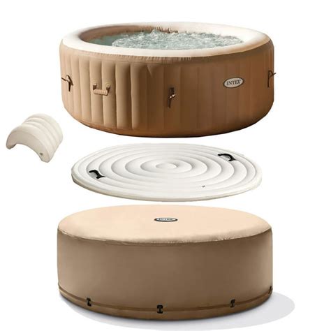 Intex Purespa 77 Inch 4 Person Inflatable Hot Tub Spa With Headrest