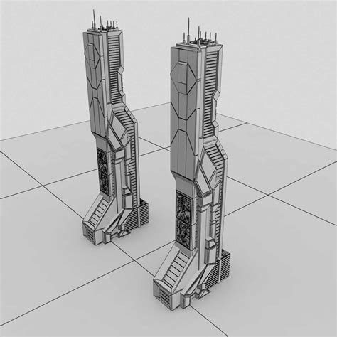 Sci Fi Futuristic Building H 3d Model 25 Max Fbx Obj Free3d