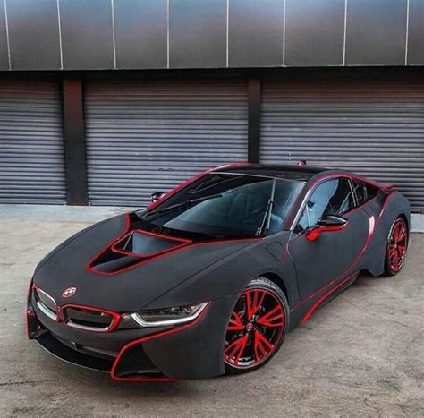 1 of 1 lava red bmw i8 built for princess al hawi in abu dhabi. Custom matte black i8 trimmed in red | Bmw, Expensive cars, Sports cars