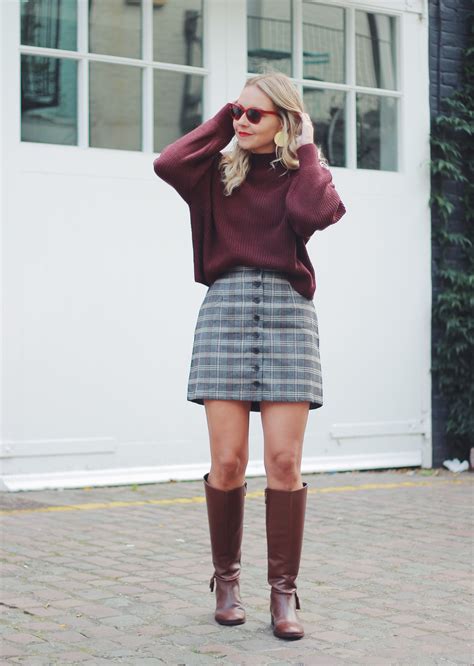 Button Shoulder Sweater And Plaid Mini Skirt Plus A 1000 Nordstrom