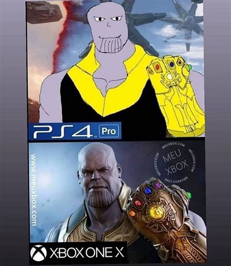 Thanos Ps4 Vs Xbox Xboxmemes Funny Video Game Memes Funny Gaming