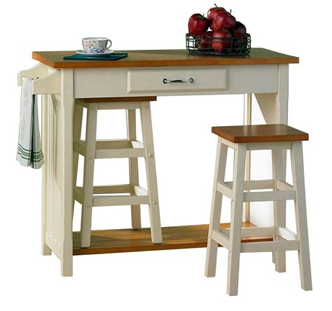 Kitchen Bistro Oak Top Breakfast Bar Table Set With 2 Stools Wd 4121