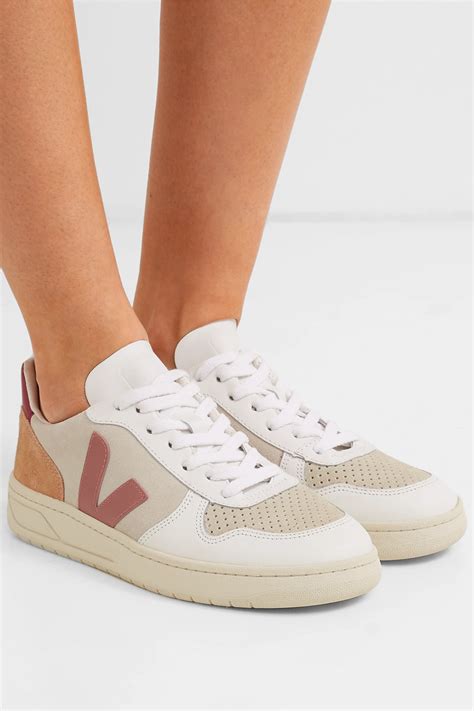 Veja Net Sustain V 10 Mesh Suede And Leather Sneakers Net A