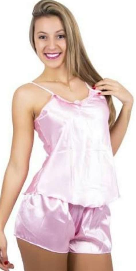 Baby Doll Roupa De Dormir Cetim Seda Short Doll R 29 99 Em Mercado Livre