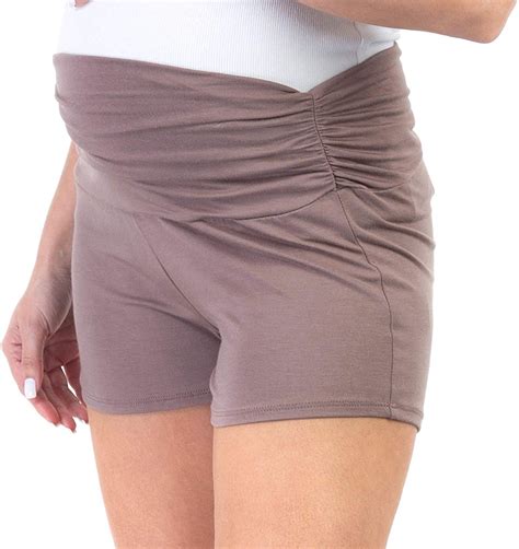 Women S Ruched Maternity Shorts Amazon Co Uk Clothing