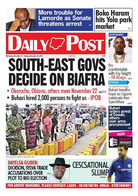Wednesday November 18 2015 Edition By Dailypost Nigeria Issuu