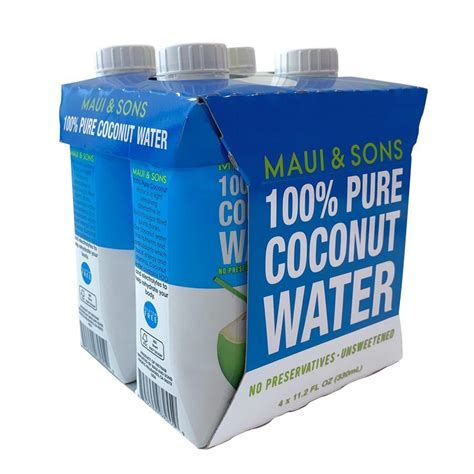 Maui And Sons 100 Pure Unsweetened Coconut Water 112 Oz Bottles Shop
