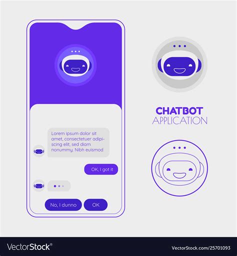 Chatbot Mobile App Concept Trendy Flat Design Vector Image