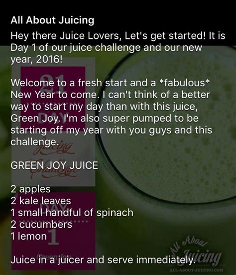Green Joy Juice Juice Let It Be Fresh Start