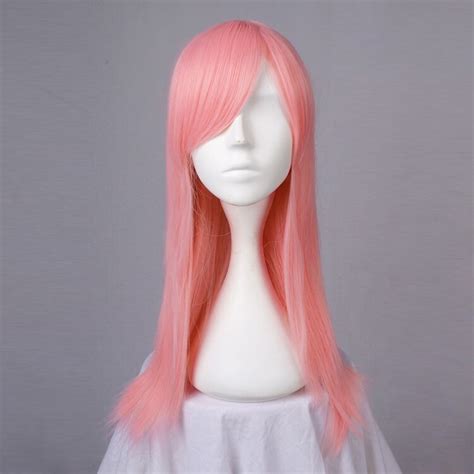 55cm 70cm long straight light pink women anime cosplay full wig wig cap heat resistant in