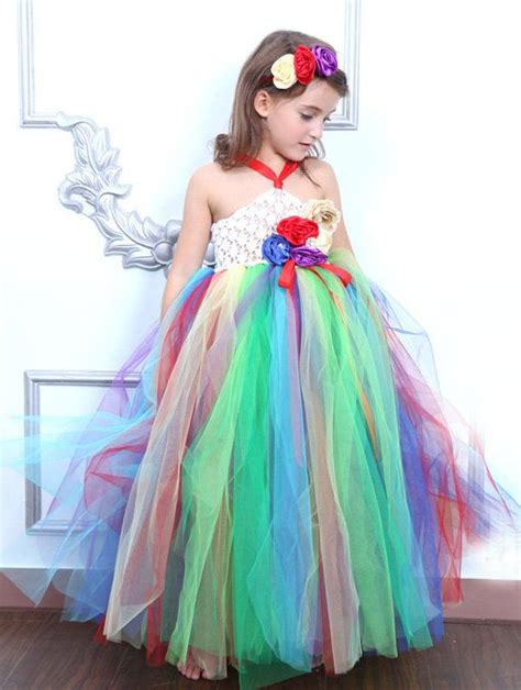 Rainbow Girl Tutu Dress Birthday Party Wedding By Cuteflower99 4999
