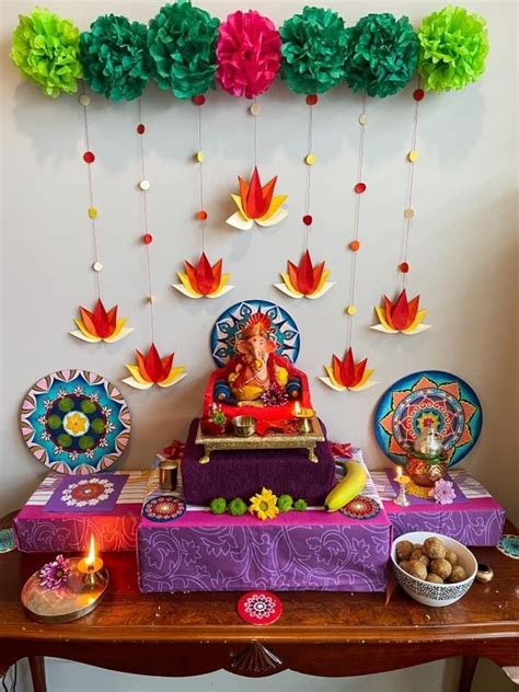flower decoration at home for pooja Diwali pooja ganpati ganesh - Rose