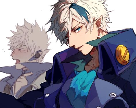 All Male Aqua Eyes Ciel Elsword Close Collar Elsword Lunatic Psyker Male Pointed Ears Short