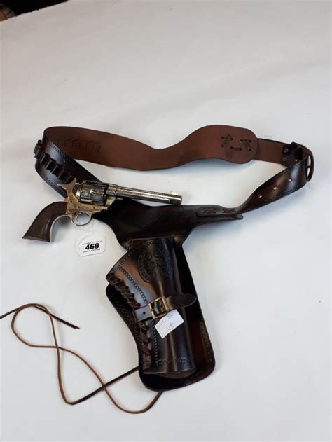 Sold Price Silvered Replica Cowboy Gun With Holster