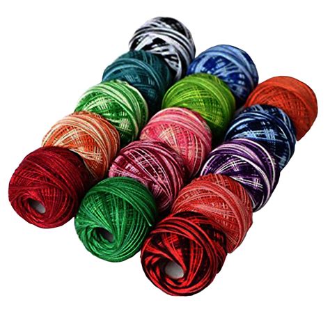 Buy Le Paon 1215yards Cotton Yarn Size 8 Variegated Crochet Thread Yarn
