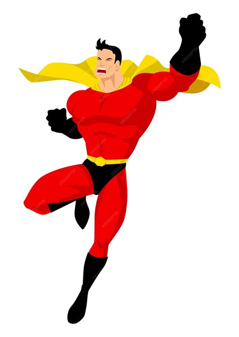 Premium Vector Superhero In Flying Pose