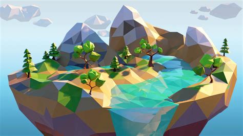 Low Poly Island Rblender