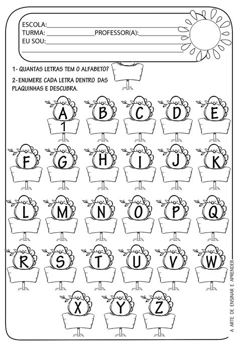 Atividade Pronta Alfabeto E Numerais A Arte De Ensinar E Aprender