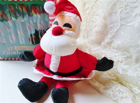 Santa Claus Plush Doll Toy Vintage Stuffed Animal Whitmans Red
