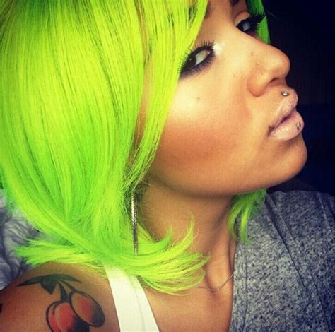 69 Best Neon Green Hair Images On Pinterest Colourful Hair Neon