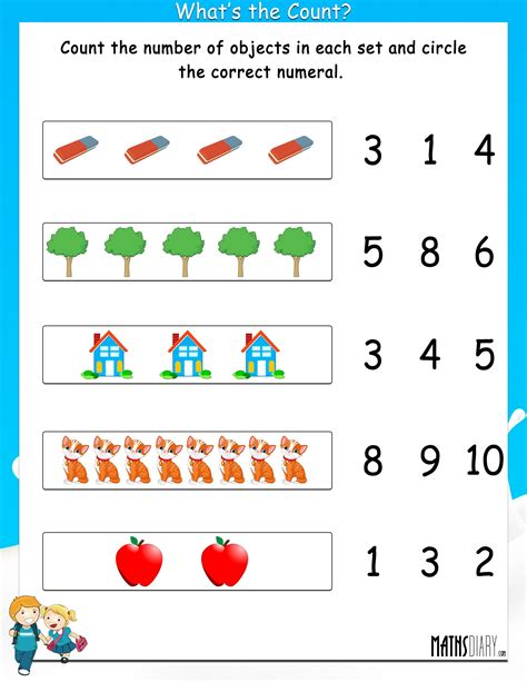 Counting Objects Worksheets 1 10
