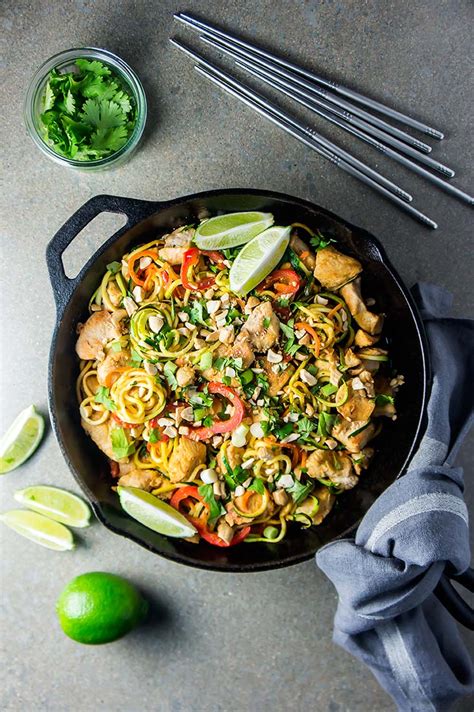Zoodle Pad Thai With Chicken — Foraged Dish