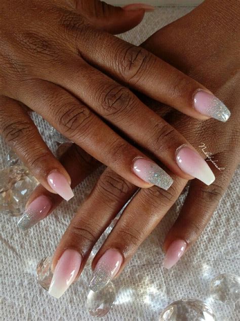 Pink acrylic, ombre French, glitter #nailsbykeish # ... If they're applied properly with good quality products, they will make my goal with we heart nails simple: