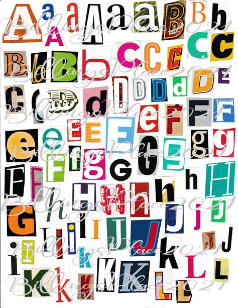 Digital Download Magazine Cutout Letters 4 Pages A Z Various Etsy
