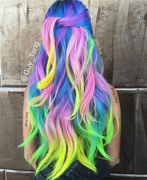 21 Hair Color Transformations By Guy Tang Neon Hair