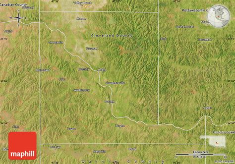 Satellite Map Of Mcclain County