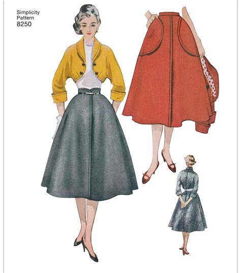 Simplicity Pattern 8250 Misses Vintage Skirt And Bolero Size U5 16 24
