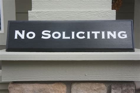 No Soliciting Sign Sign With Routed Edges For A Sleek Look Etsy No