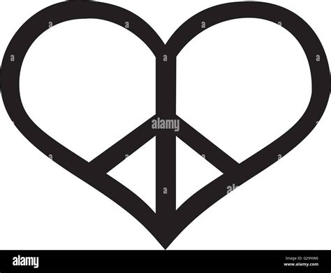 Peace Sign In Heart Shape Stock Vector Image And Art Alamy