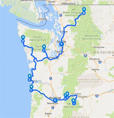 Washington Oregon Road Map Secretmuseum
