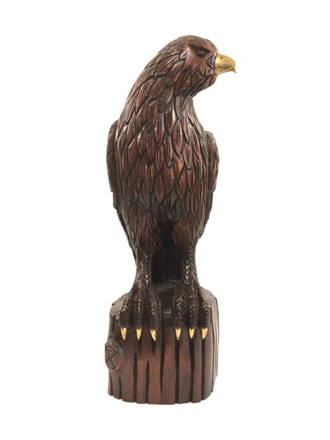 Large 22 Vintage Carved Wood Eagle Sculpture By Primatreasures