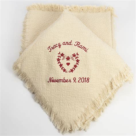 Wedding T Personalized Embroidered Wedding Blanket Cotton Etsy